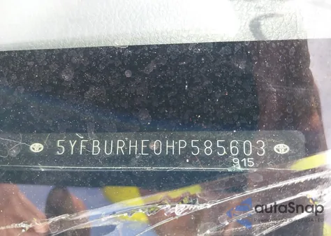 2017 Toyota Corolla L z USA, uszkodzony, nr VIN 5YFBURHE0HP585603